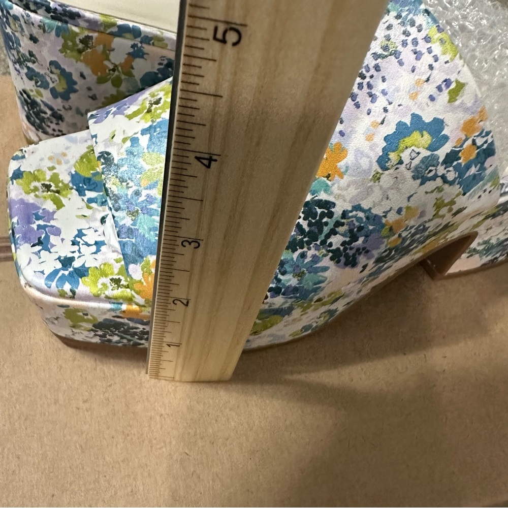 Anthropologie Maeve Platform heels floral blocked heel size 37 - Picture 9 of 11